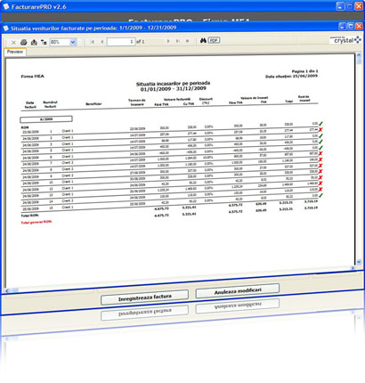 Program Facturare: Rapoart Incasari