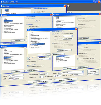 Program Facturare: Multiple optiuni de configurare